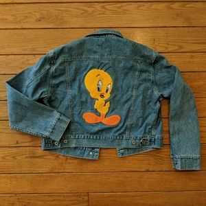 VTG Tweety Bird Looney Toons Denim Jacket szL